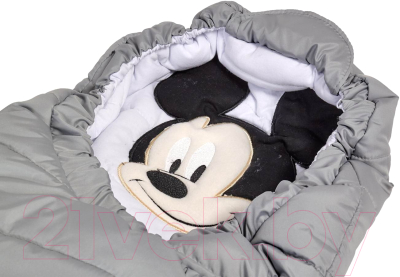 Конверт детский Polini Kids Disney baby Микки Маус утепленный (серый)