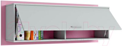 Шкаф навесной Polini Kids Mirum 7L 1200 (серый/розовый)
