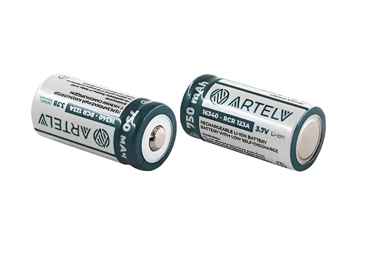 Комплект аккумуляторов Artelv RCR123 3.7V Li-Ion 750 mAh / AVRCR123 — фото 2