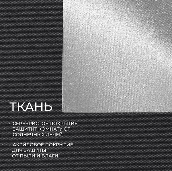 Рулонная штора Franc Gardiner Blackout Silver 120x160 / 9403219802 (черный)