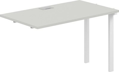 Стол-приставка Norden s-b-s 240х70х75 / SG.262.SH.63.WH (белый/серый бархат) - 