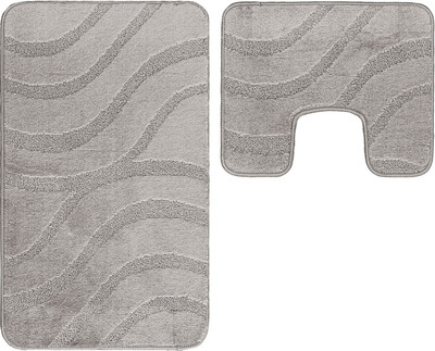 Набор ковриков для ванной и туалета Maximus Symphony 2507 Fungi (50x80/40x50, серый) - 