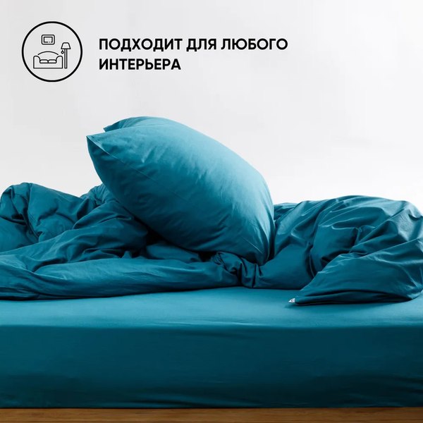 Простыня Urban Family Темно-бирюзовый 160x200x20 / 815 (на резинке)