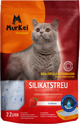 Наполнитель для туалета Murkel Силикагелевый / MR-006 (1кг, клубника) -