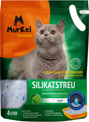 Наполнитель для туалета Murkel Силикагелевый / MR-008 (1.8кг, яблоко) -