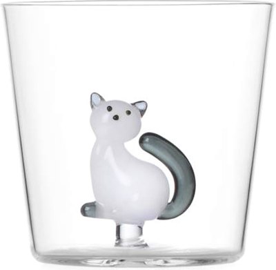 Стакан Ichendorf Milano Tabby Cat 0935209007 (белый кот/серый хвост) - 