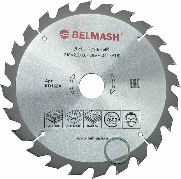 Пильный диск БЕЛМАШ 210x2.2/1.6x30 24T / RD162A