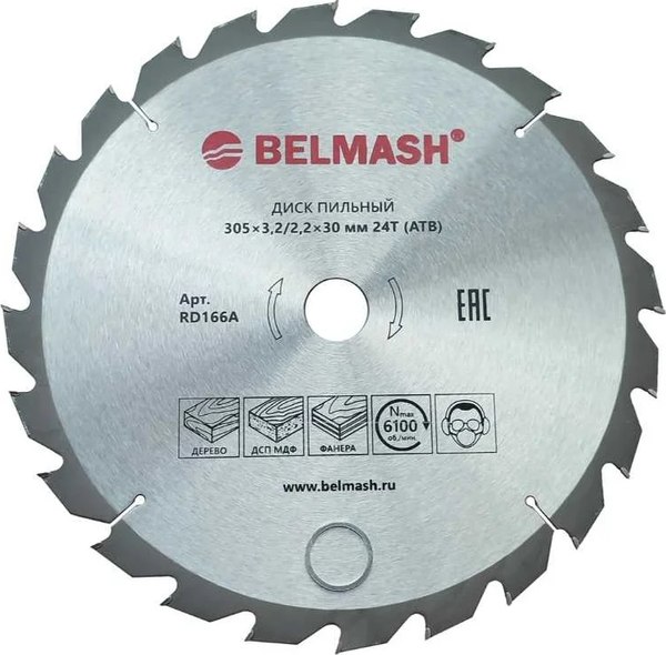 Пильный диск БЕЛМАШ 305x3.2/2.2x30 24T / RD166A