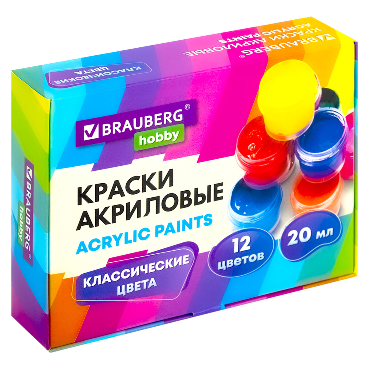 Акриловые краски Brauberg Hobby / 192435 (12цв)