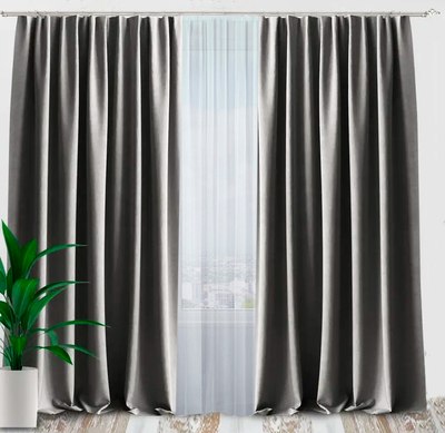 

Комплект штор, Бархат 150x270 + Гардина Вуаль 300х270