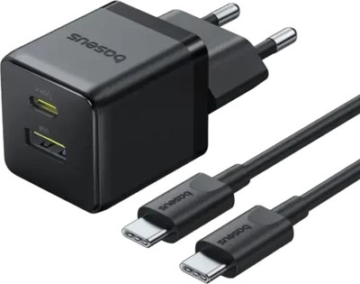 Зарядное устройство сетевое Baseus Palm C+U 30W EU / P1011160A113-01 (черный) - 