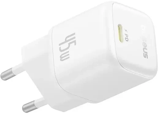 Адаптер питания сетевой Baseus PicoGo 45W EU / P10176800213-00 (белый) — фото 3
