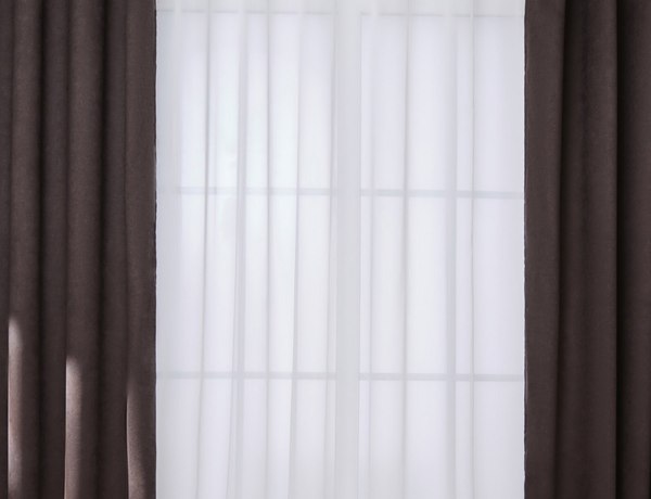 Комплект штор КронасМАрт 150x250 шоколад + Гардина Вуаль 300х250 белый
