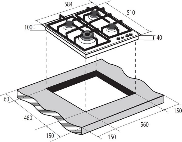 Газовая варочная панель Zugel ZGH601B