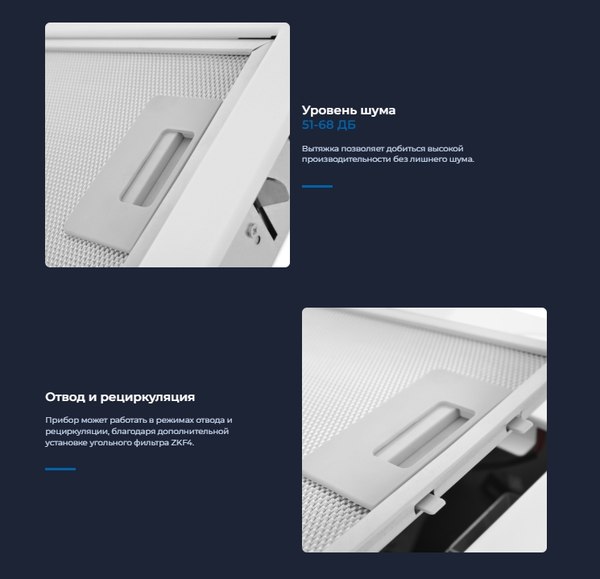 Вытяжка скрытая Zugel ZHI522W