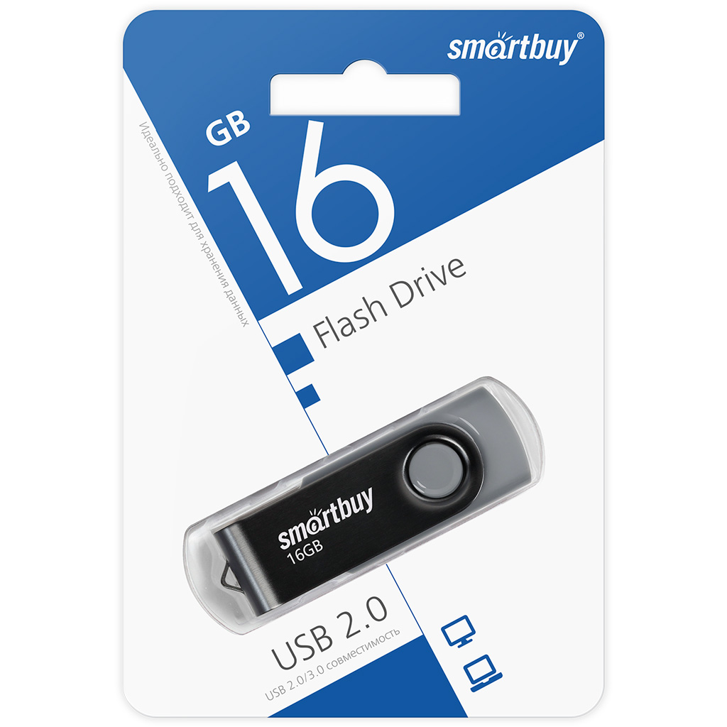 USB flash накопитель SmartBuy Twist Black 16GB (SB016GB2TWK) — фото 4