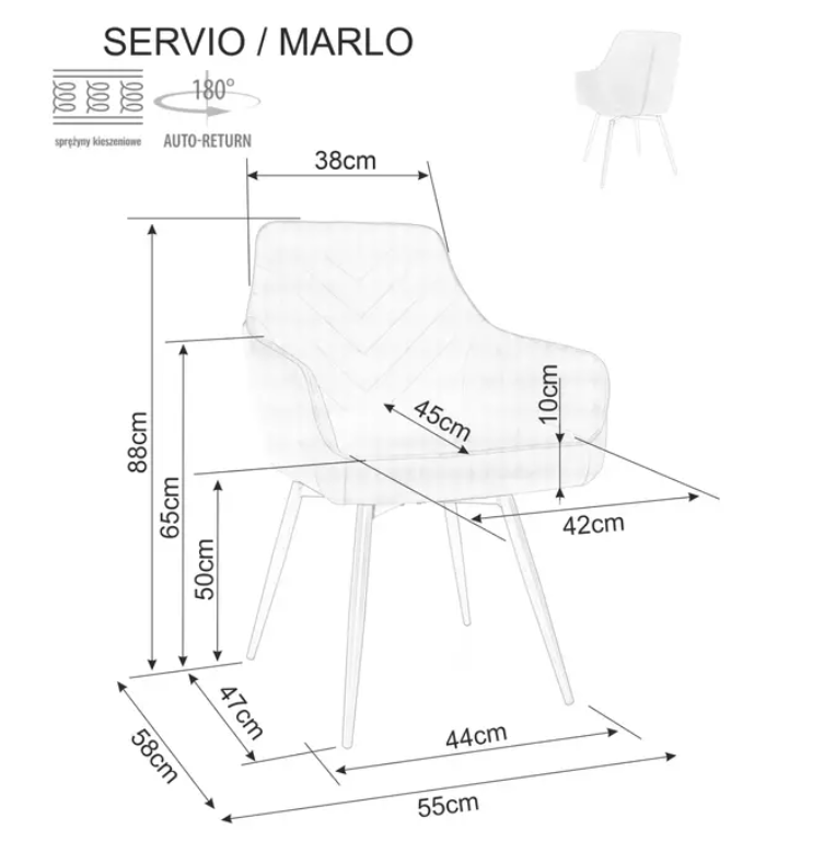 Стул Signal Marlo Velvet (Bluvel 40 темно-бежевый/черный) — фото 6