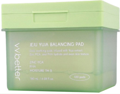 Пэд для лица VVbetter PCA, PHA, Moisture TM B / Jeju Yuja Balancing Pad с цинком (120шт) -