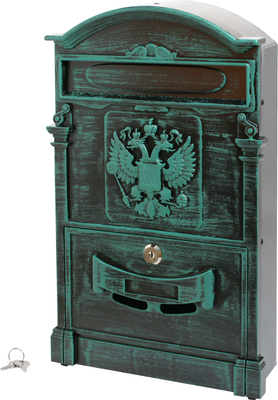 Почтовый ящик Аллюр Герб №4011В (зеленая патина) - 
