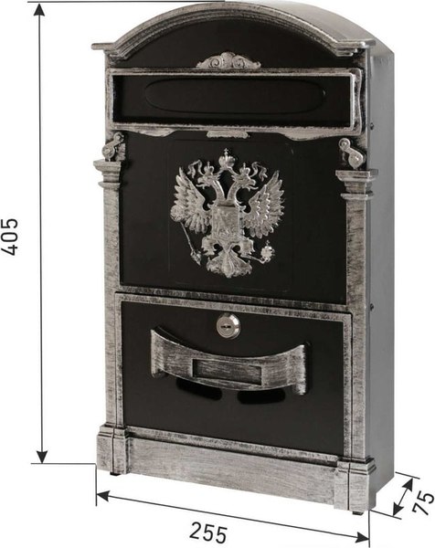 Почтовый ящик Аллюр Герб №4011В (старое серебро)