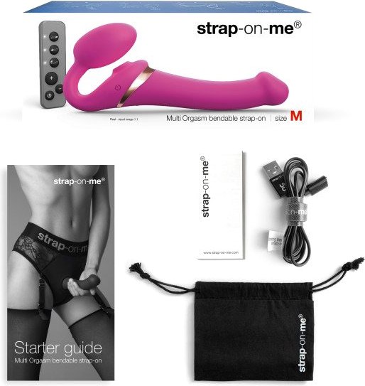 Вибрострапон Lovely Planet Strap-On-Me Multi Orgasm 6017449 (L, фуксия)
