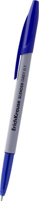 Набор шариковых ручек Erich Krause Slender Stick Grey 0.7, Super Glide Technology (4шт, синий) - 