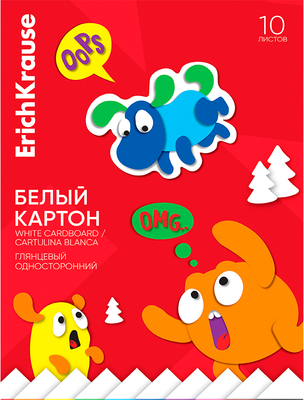 Набор белого картона Erich Krause Jolly Friends А4 / 62019 (10л) - 