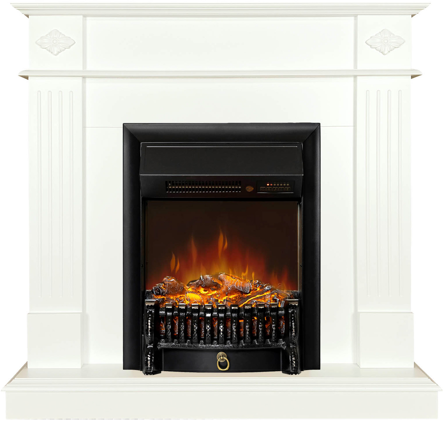 Каминокомплект Смолком Brighton STD-ASP Fobos FX M Black RC (белый ваниль)