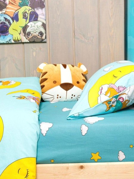 Комплект постельного белья Wake me Wake Лучший друг 1.5сп 70x70 / 70704-1+70705-1