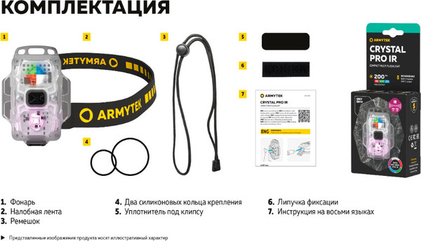 Фонарь Armytek Crystal Pro IR Grey / F10201GIR