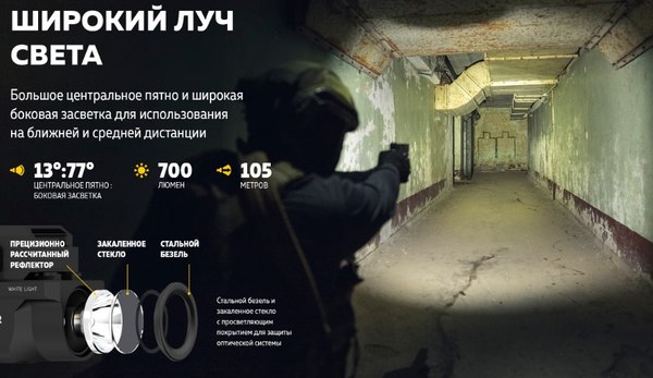Фонарь Armytek Buckler M1 / F09301C (белый свет)