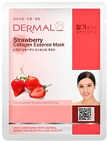Маска для лица тканевая Dermal Strawberry Collagen Essence Mask (23г) - 
