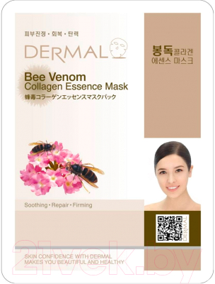 Маска для лица тканевая Dermal Bee Venom Collagen Essence Mask (23г)