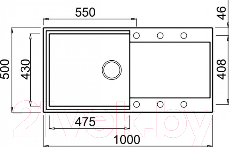 Мойка кухонная Elleci Easy 480 Bianco G68 / LGY48068