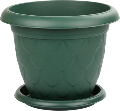 Кашпо Serinova №9 с поддоном / 20-DS0910103-200100 (зеленый) - 