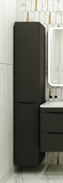 Шкаф-пенал для ванной Symbolite Бергамо Люкс Plus с корзиной
