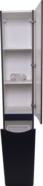 Купить Шкаф-пенал для ванной Symbolite Бергамо Люкс Plus с корзиной  