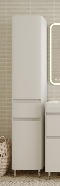 Шкаф-пенал для ванной Symbolite Атлантика 35 L Люкс Plus с корзиной