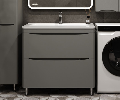 Тумба под умывальник Symbolite Бергамо мини 90 Люкс Plus 2 ящика (серый) -