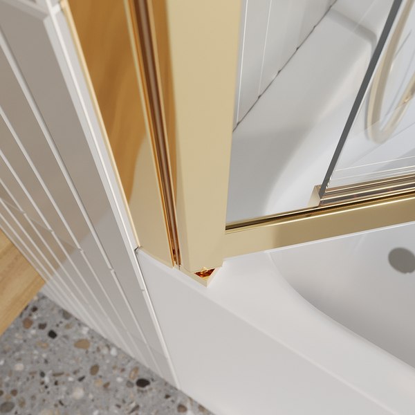 Стеклянная шторка для ванны BelBagno Luce-VF-11-100/145-C-ORO
