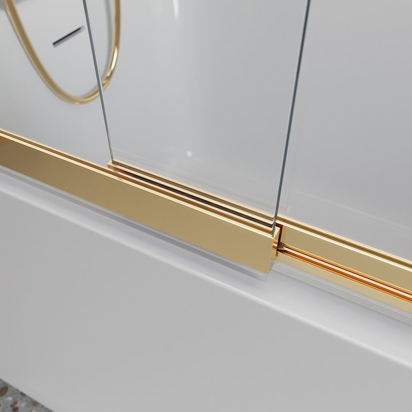 Стеклянная шторка для ванны BelBagno Luce-VF-11-100/145-C-ORO