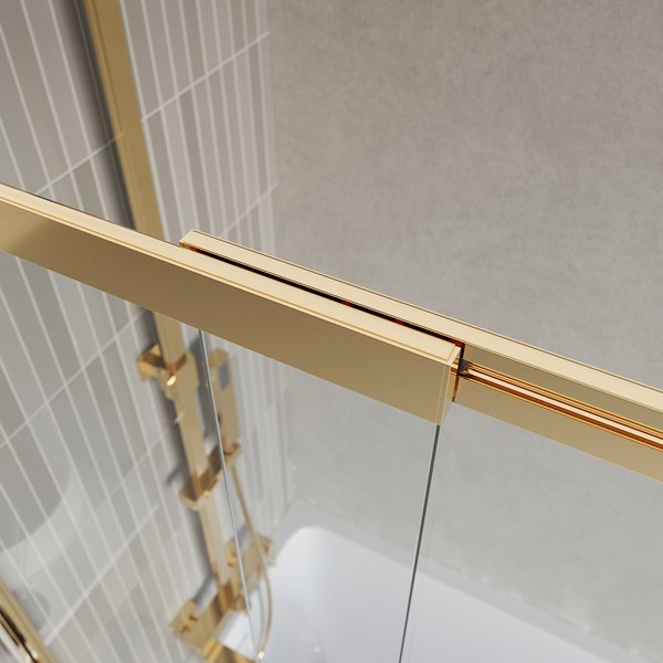 Стеклянная шторка для ванны BelBagno Luce-VF-11-100/145-C-ORO