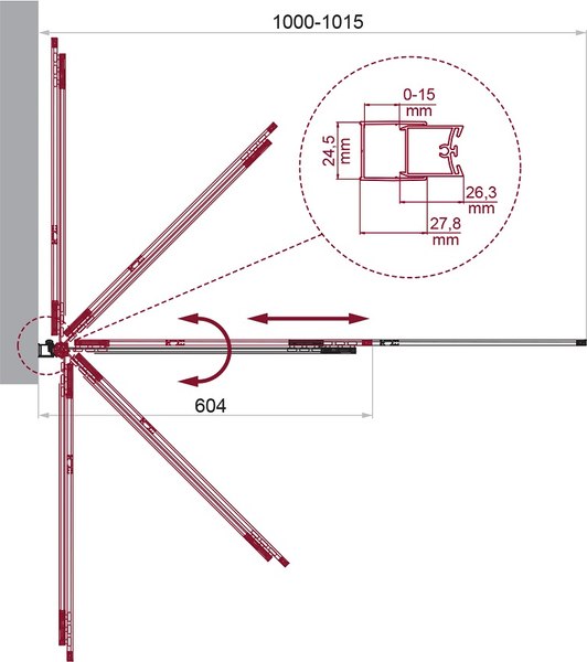 Стеклянная шторка для ванны BelBagno Luce-VF-11-100/145-C-ORO
