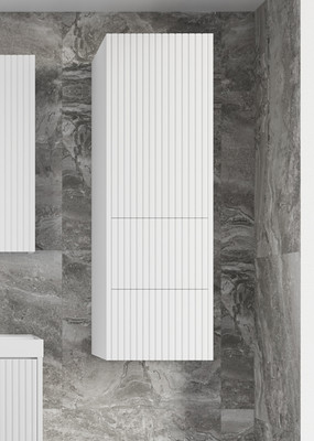 Шкаф-полупенал для ванной Symbolite Стокгольм 36 2 ящика (белый рифленый софт) -