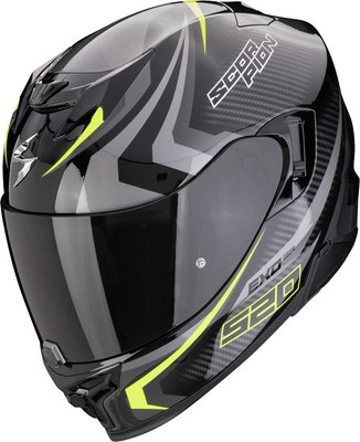 Мотошлем Scorpion Exo Exo-520 Evo Air Terra (р. M, черный/серебристый/желтый) - 