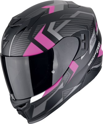 Мотошлем Scorpion Exo Exo-520 Evo Air Sensus (р. XS, черный матовый/розовый) - 