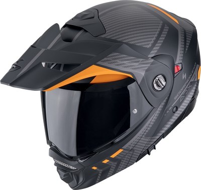Мотошлем Scorpion Exo Adx-2 Lewis (р. XL, черный матовый/оранжевый/карбон) - 