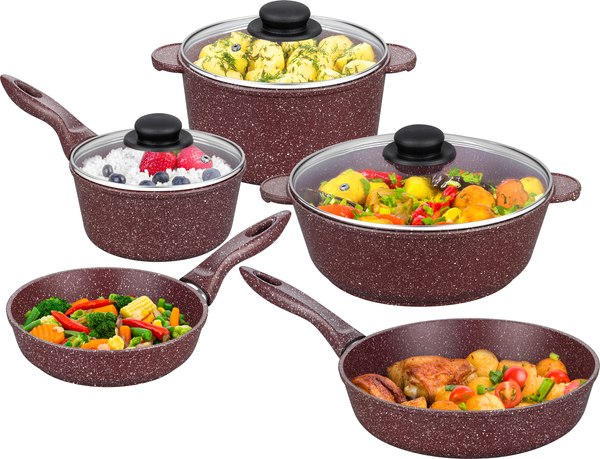 Набор кухонной посуды Elan Gallery Гармония Вкуса / 120738+5 (рубин)