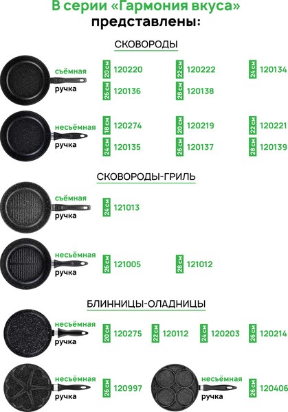 Набор кухонной посуды Elan Gallery 120111+7 (черный мрамор)