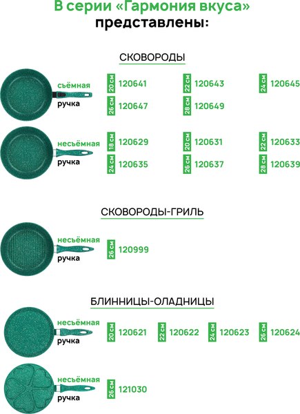 Набор кухонной посуды Elan Gallery 120601+7 (изумруд)